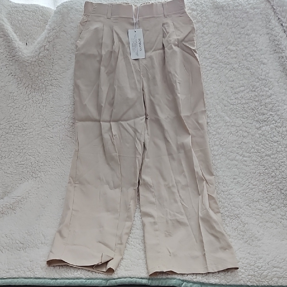 Chic Beige Wide-Leg Pants